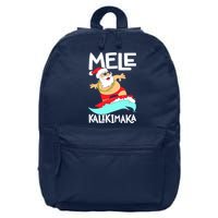 Mele Kalikimaka Hawaiian Christmas Hawaii Surfing Santa 16 in Basic Backpack