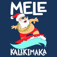 Mele Kalikimaka Hawaiian Christmas Hawaii Surfing Santa 16 in Basic Backpack