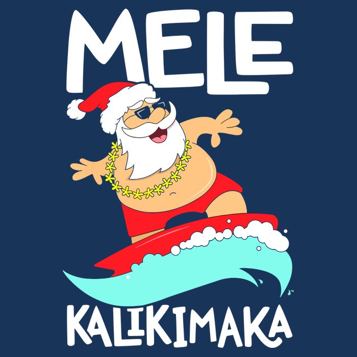 Mele Kalikimaka Hawaiian Christmas Hawaii Surfing Santa 16 in Basic Backpack