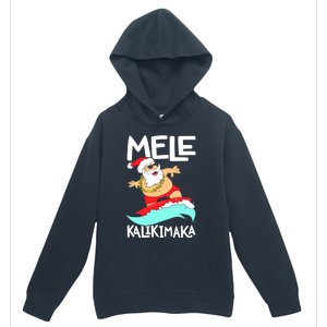 Mele Kalikimaka Hawaiian Christmas Hawaii Surfing Santa Urban Pullover Hoodie