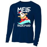 Mele Kalikimaka Hawaiian Christmas Hawaii Surfing Santa Cooling Performance Long Sleeve Crew