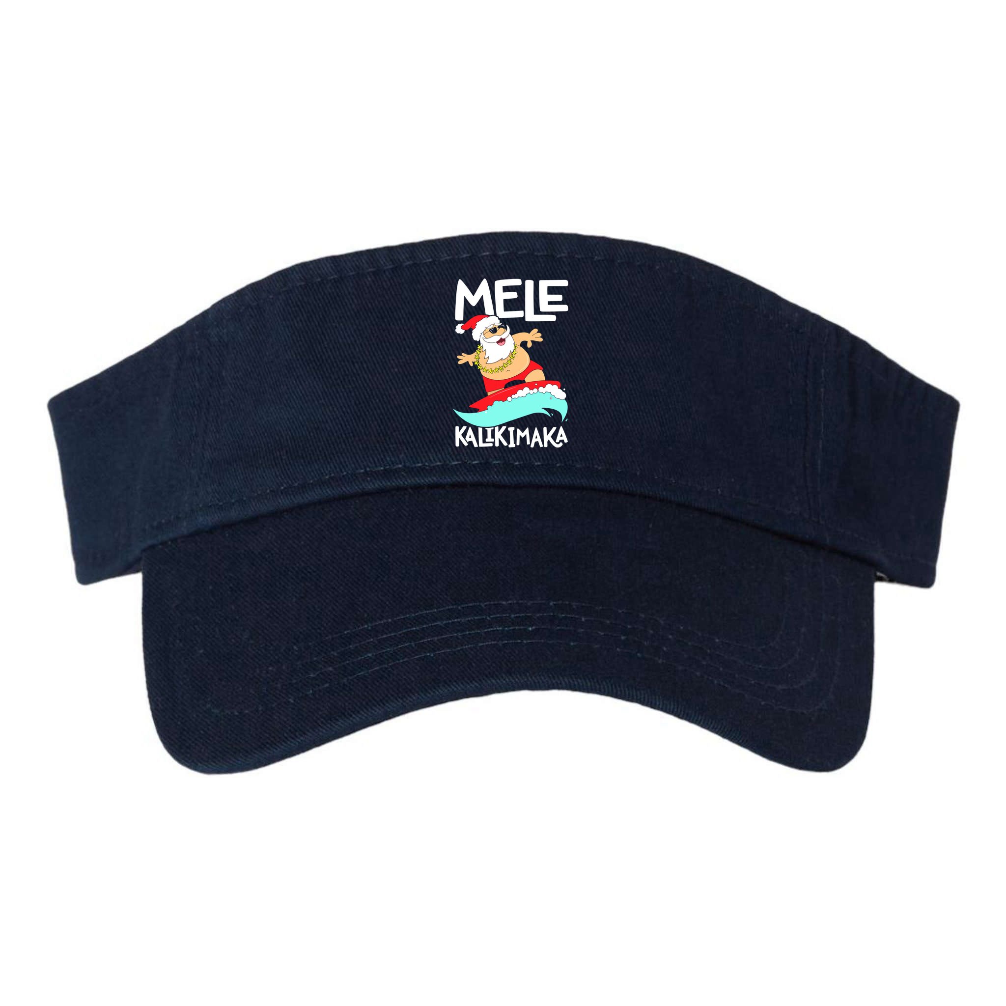 Mele Kalikimaka Hawaiian Christmas Hawaii Surfing Santa Visor