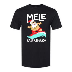 Mele Kalikimaka Hawaiian Christmas Hawaii Surfing Santa Softstyle CVC T-Shirt