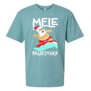 Mele Kalikimaka Hawaiian Christmas Hawaii Surfing Santa Sueded Cloud Jersey T-Shirt