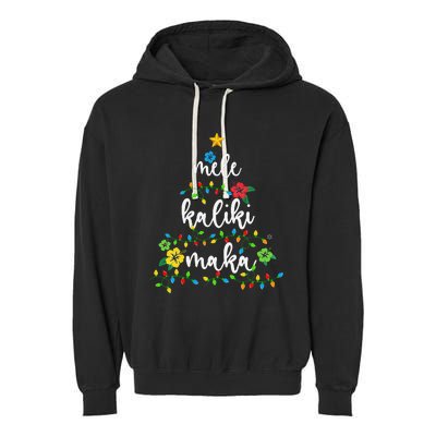 Mele Kalikimaka Hawaiian Merry Christmas Hawaii Garment-Dyed Fleece Hoodie