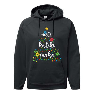 Mele Kalikimaka Hawaiian Merry Christmas Hawaii Performance Fleece Hoodie