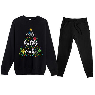 Mele Kalikimaka Hawaiian Merry Christmas Hawaii Premium Crewneck Sweatsuit Set