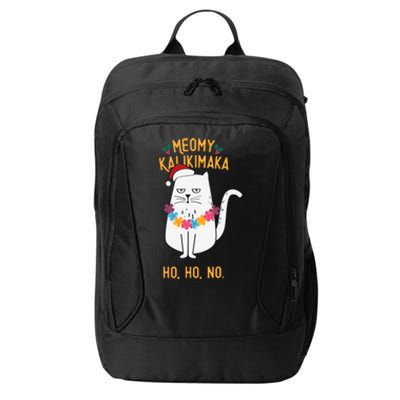 Mele Kalikimaka Hawaiian Santa Christmas Pajamas Cat Lovers City Backpack