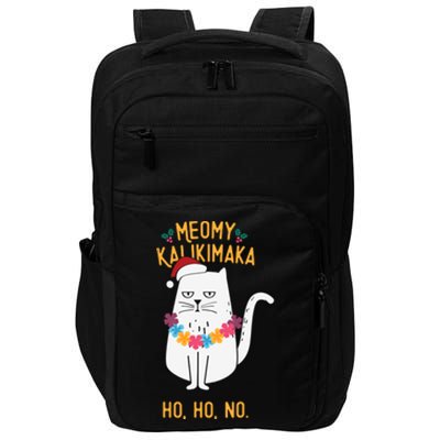 Mele Kalikimaka Hawaiian Santa Christmas Pajamas Cat Lovers Impact Tech Backpack