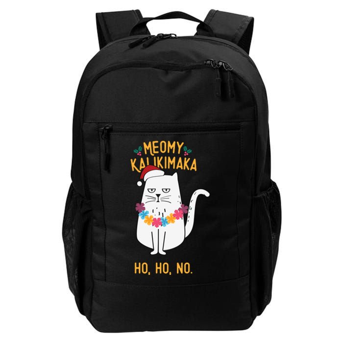 Mele Kalikimaka Hawaiian Santa Christmas Pajamas Cat Lovers Daily Commute Backpack