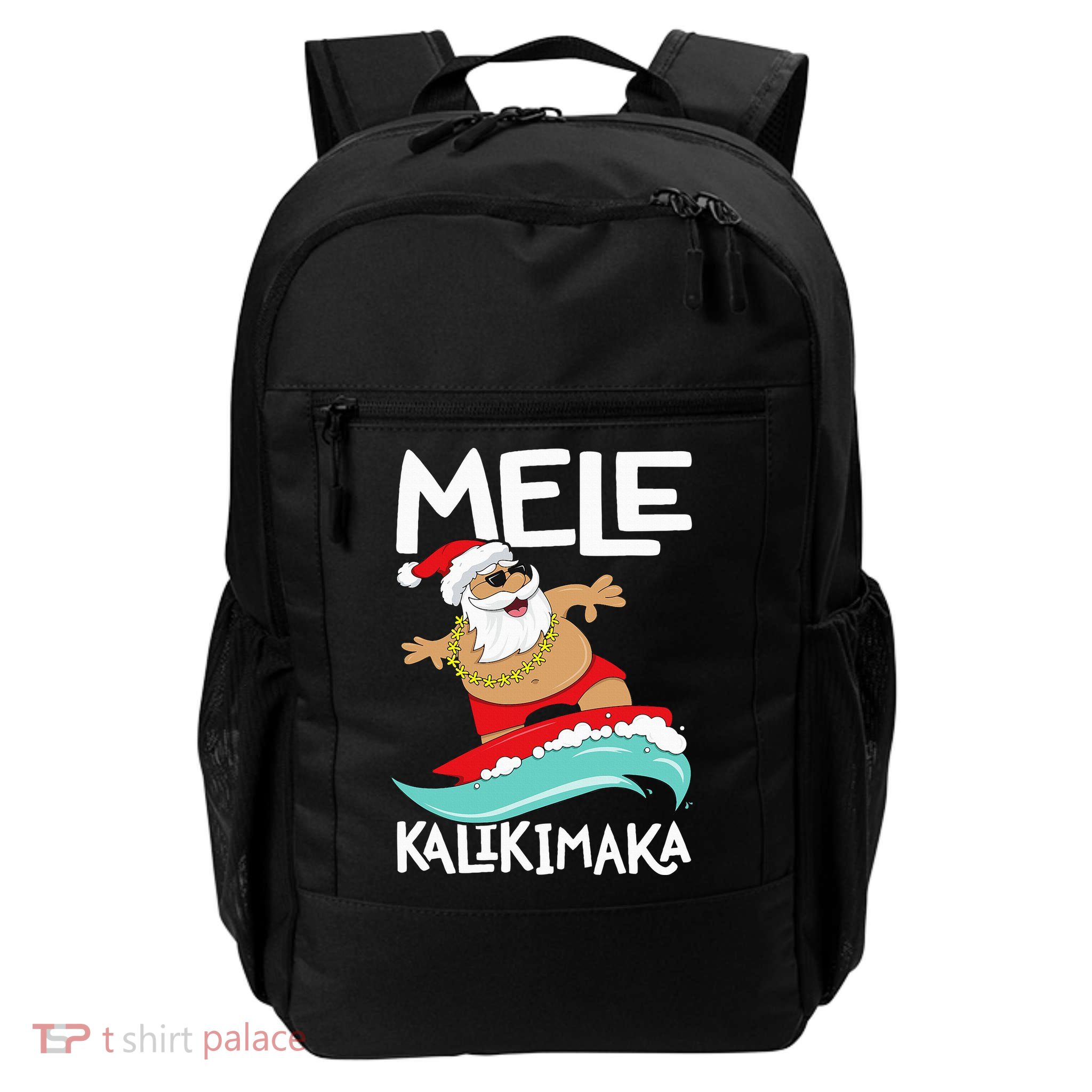 Mele Kalikimaka Hawaiian Christmas Hawaii Surfing Santa Backpack