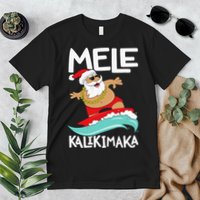 Mele Kalikimaka Hawaiian Christmas Hawaii Surfing Santa Premium T-Shirt