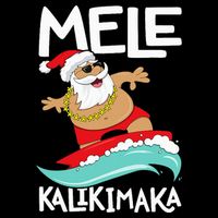 Mele Kalikimaka Hawaiian Christmas Hawaii Surfing Santa Premium T-Shirt