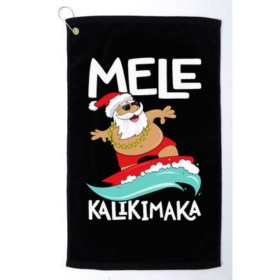 Mele Kalikimaka Hawaiian Christmas Hawaii Surfing Santa Golf Towel
