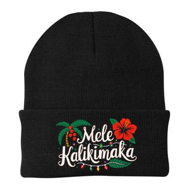 Mele Kalikimaka Hibiscus Palm Waikiki Big Island Christmas Beanie