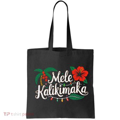 Mele Kalikimaka Hibiscus Palm Waikiki Big Island Christmas Bag