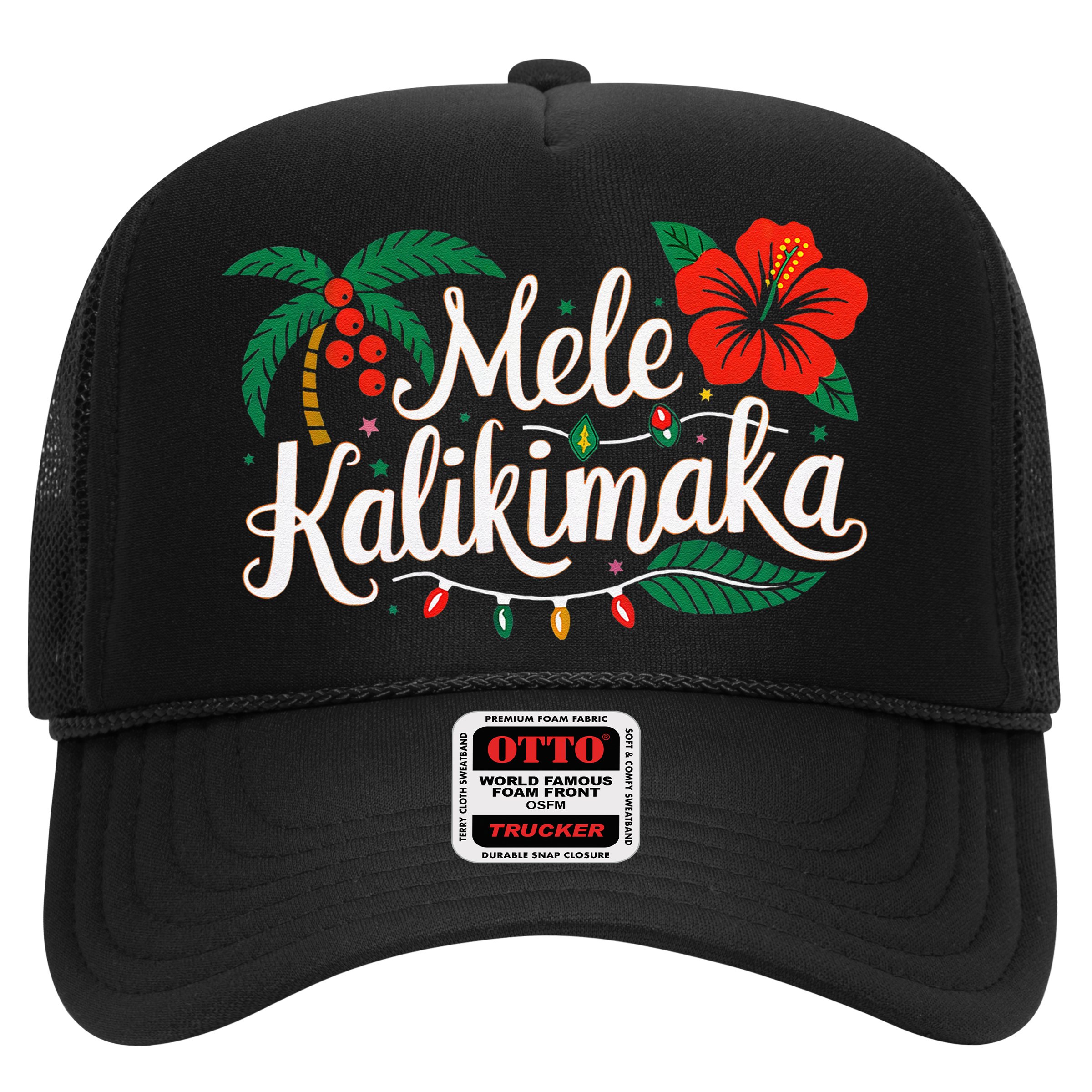 Mele Kalikimaka Hibiscus Palm Waikiki Big Island Christmas Hat