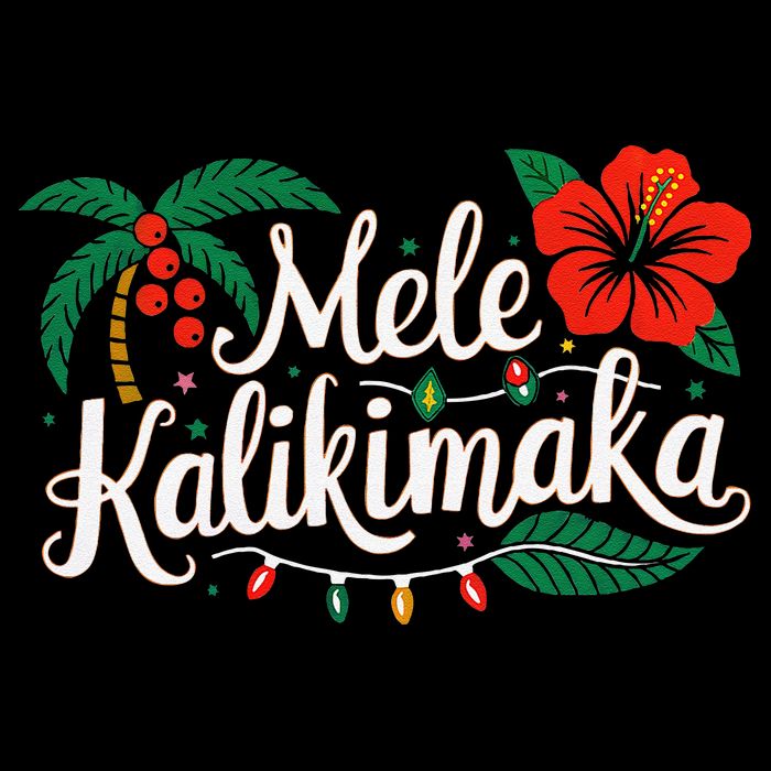 Mele Kalikimaka Hibiscus Palm Waikiki Big Island Christmas Tank Top