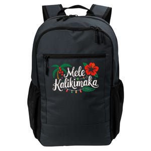 Mele Kalikimaka Hibiscus Palm Waikiki Big Island Christmas Daily Commute Backpack