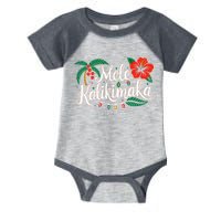 Mele Kalikimaka Hibiscus Palm Waikiki Big Island Christmas Infant Baby Jersey Bodysuit