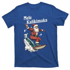 Mele Kalikimaka Hawaiian Christmas Surfing Santa Gift T-Shirt