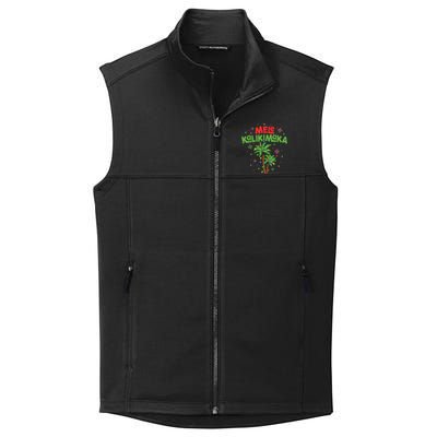 Mele Kalikimaka Hawaiian Christmas Palm Tree Lights Xmas Gift Collective Smooth Fleece Vest