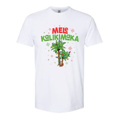 Mele Kalikimaka Hawaiian Christmas Palm Tree Lights Xmas Gift Softstyle CVC T-Shirt