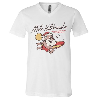Mele Kalikimaka Hawaiian Christmas Mele Kalikimaka V-Neck T-Shirt