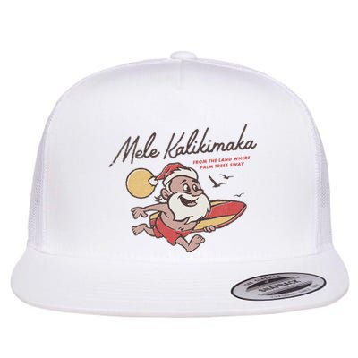 Mele Kalikimaka Hawaiian Christmas Mele Kalikimaka Flat Bill Trucker Hat