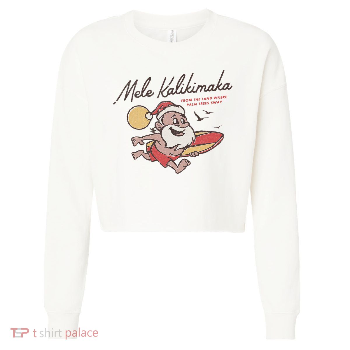Mele Kalikimaka Hawaiian Christmas Mele Kalikimaka Cropped Pullover Crew
