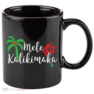 Mele Kalikimaka Hawaiian Merry Christmas 11oz C Handle Ceramic Mug