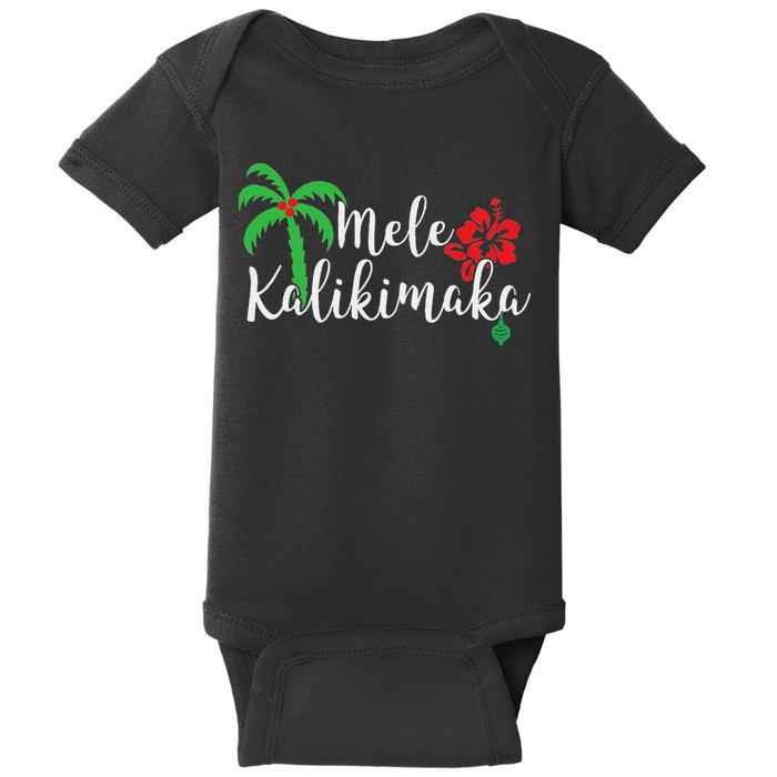 Mele Kalikimaka Hawaiian Merry Christmas Baby Bodysuit
