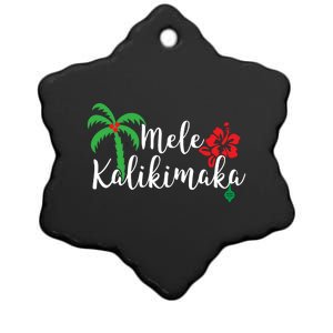 Mele Kalikimaka Hawaiian Merry Christmas Long Sleeve Ceramic Star Ornament