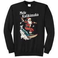 Mele Kalikimaka Hawaiian Christmas Surfing Santa Funny Gift Sweatshirt