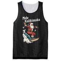 Mele Kalikimaka Hawaiian Christmas Surfing Santa Funny Gift Mesh Reversible Basketball Jersey Tank