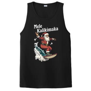 Mele Kalikimaka Hawaiian Christmas Surfing Santa Funny Gift PosiCharge Competitor Tank