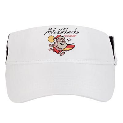 Mele Kalikimaka Hawaii Christmas Surfing Santa Adult Drive Performance Visor