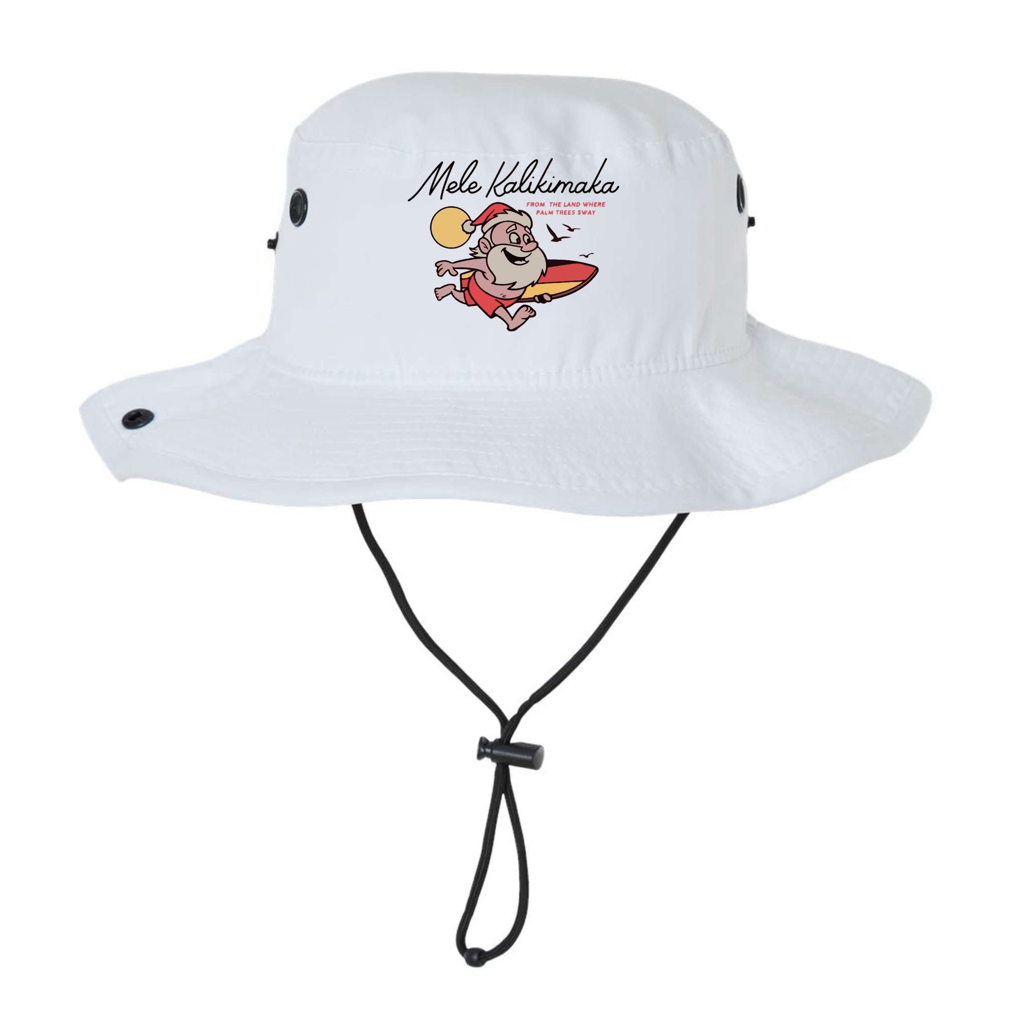 Mele Kalikimaka Hawaii Christmas Surfing Santa Bucket Hat