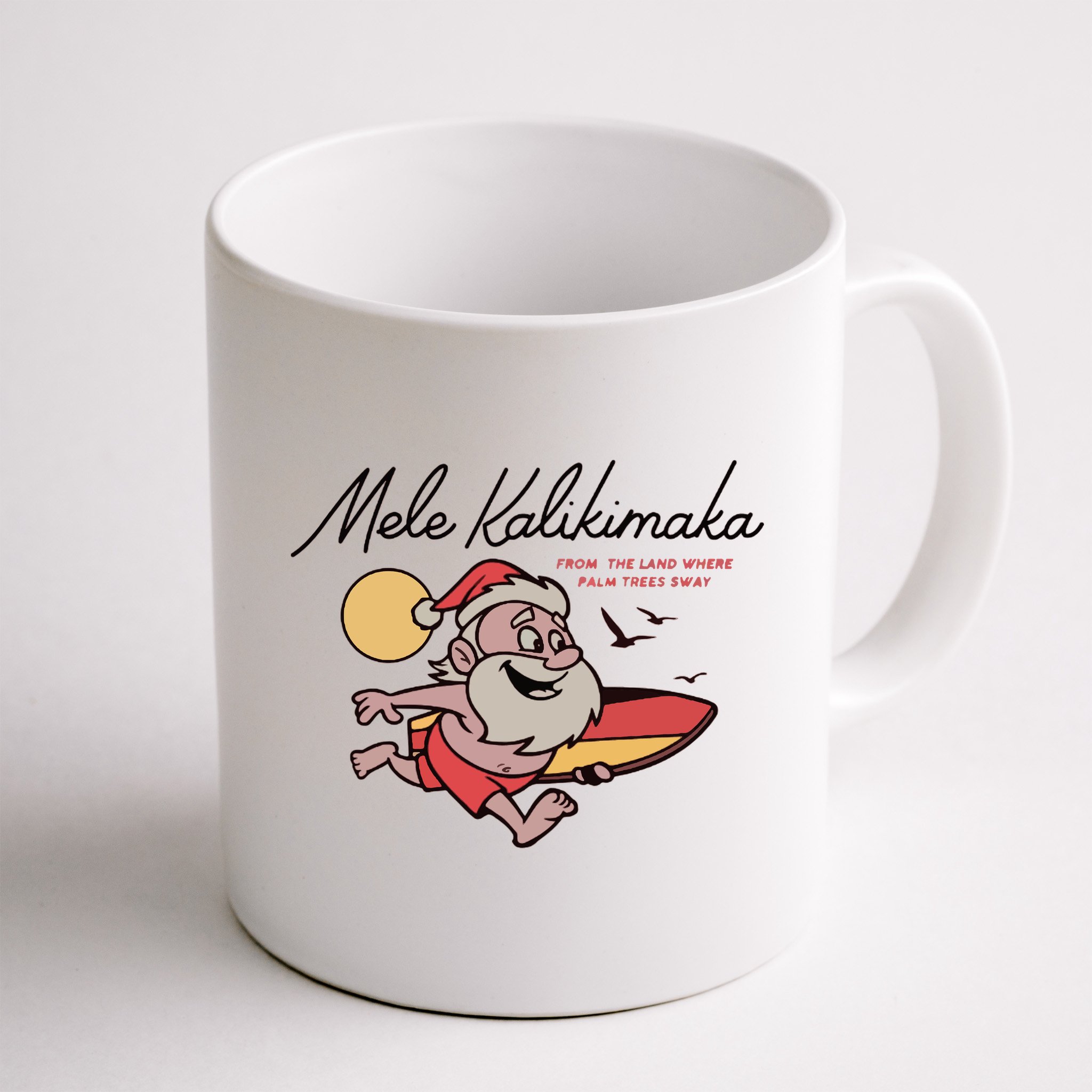 Mele Kalikimaka Hawaii Christmas Surfing Santa Mug