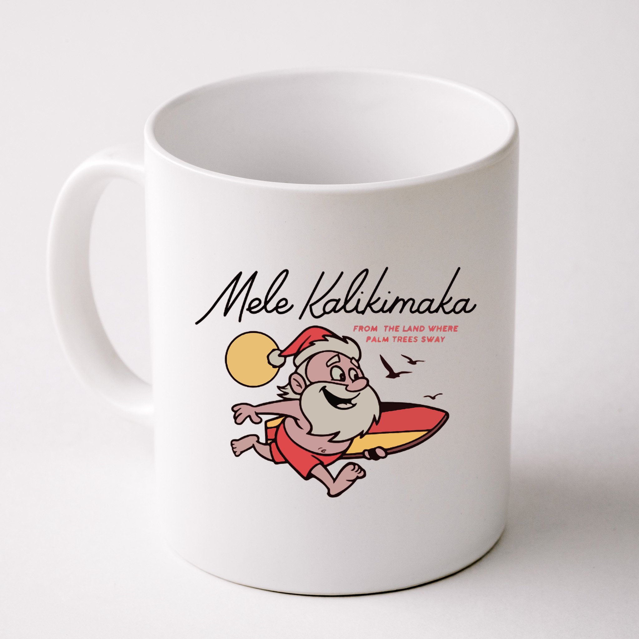 Mele Kalikimaka Hawaii Christmas Surfing Santa Mug