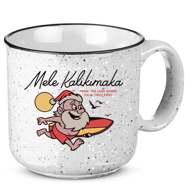 Mele Kalikimaka Hawaii Christmas Surfing Santa 15oz Campfire Ceramic Mug