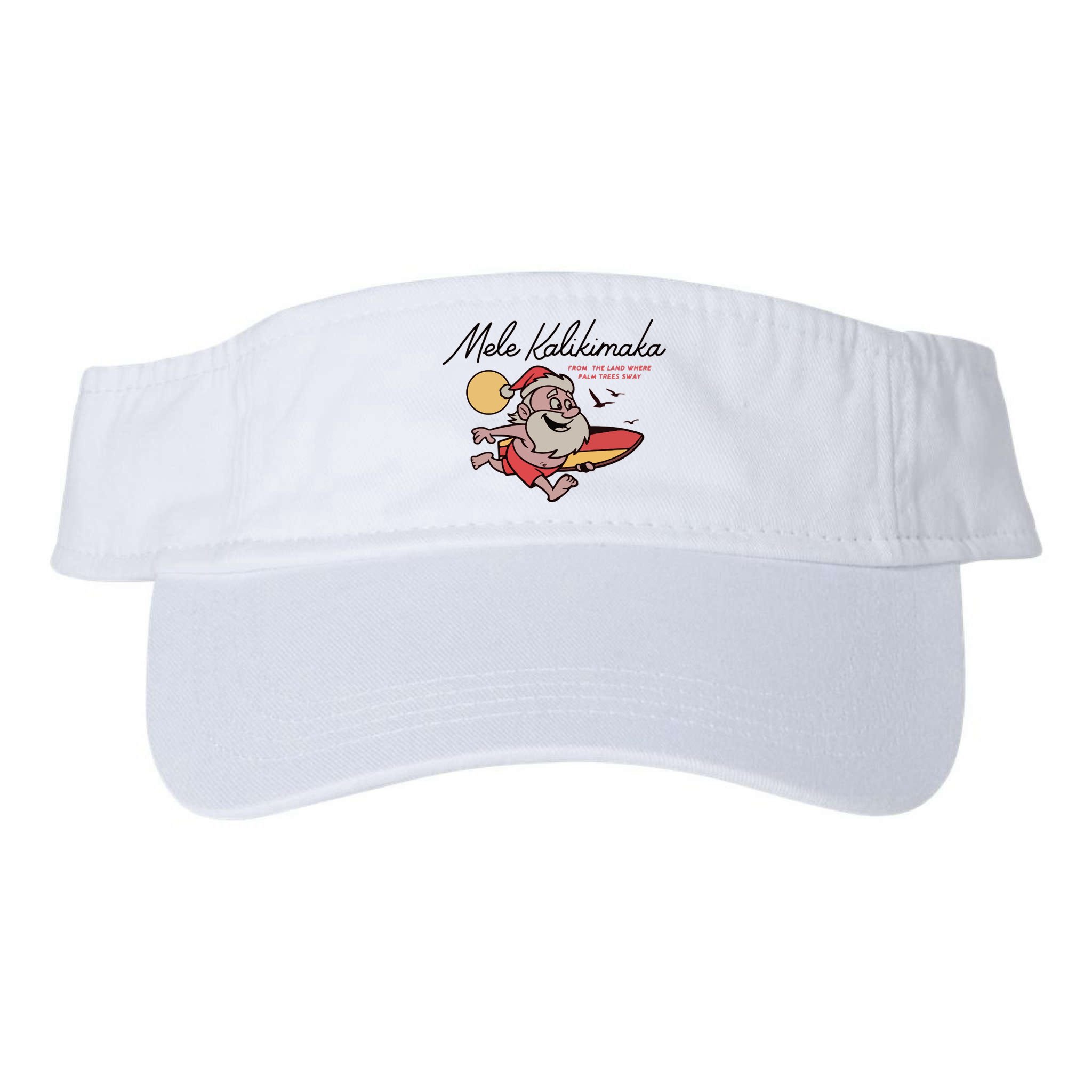 Mele Kalikimaka Hawaii Christmas Surfing Santa Visor