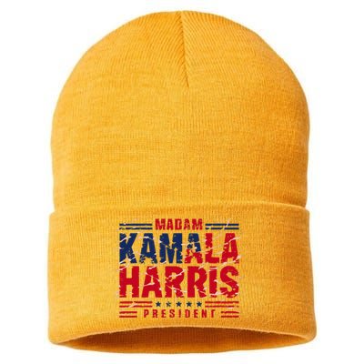 Madam Kamala Harris President Election 2024 Sustainable Knit Beanie