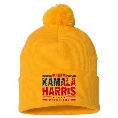 Madam Kamala Harris President Election 2024 Pom Pom 12in Knit Beanie