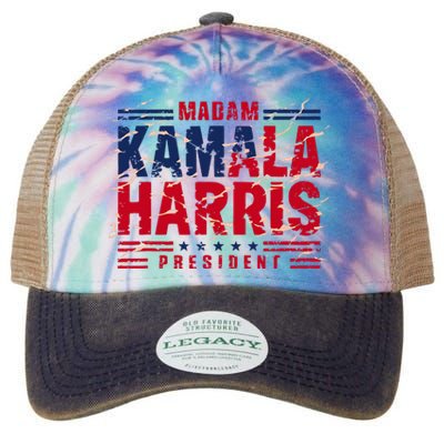 Madam Kamala Harris President Election 2024 Legacy Tie Dye Trucker Hat