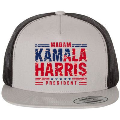 Madam Kamala Harris President Election 2024 Flat Bill Trucker Hat