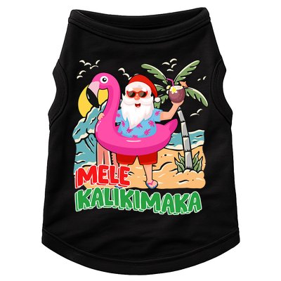 Mele Kalikimaka Hawaiian Christmas In Hawaii Beach Santa Doggie Tank