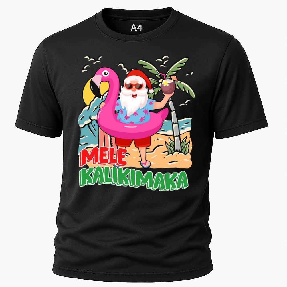 Mele Kalikimaka Hawaiian Christmas In Hawaii Beach Santa Performance Shirt