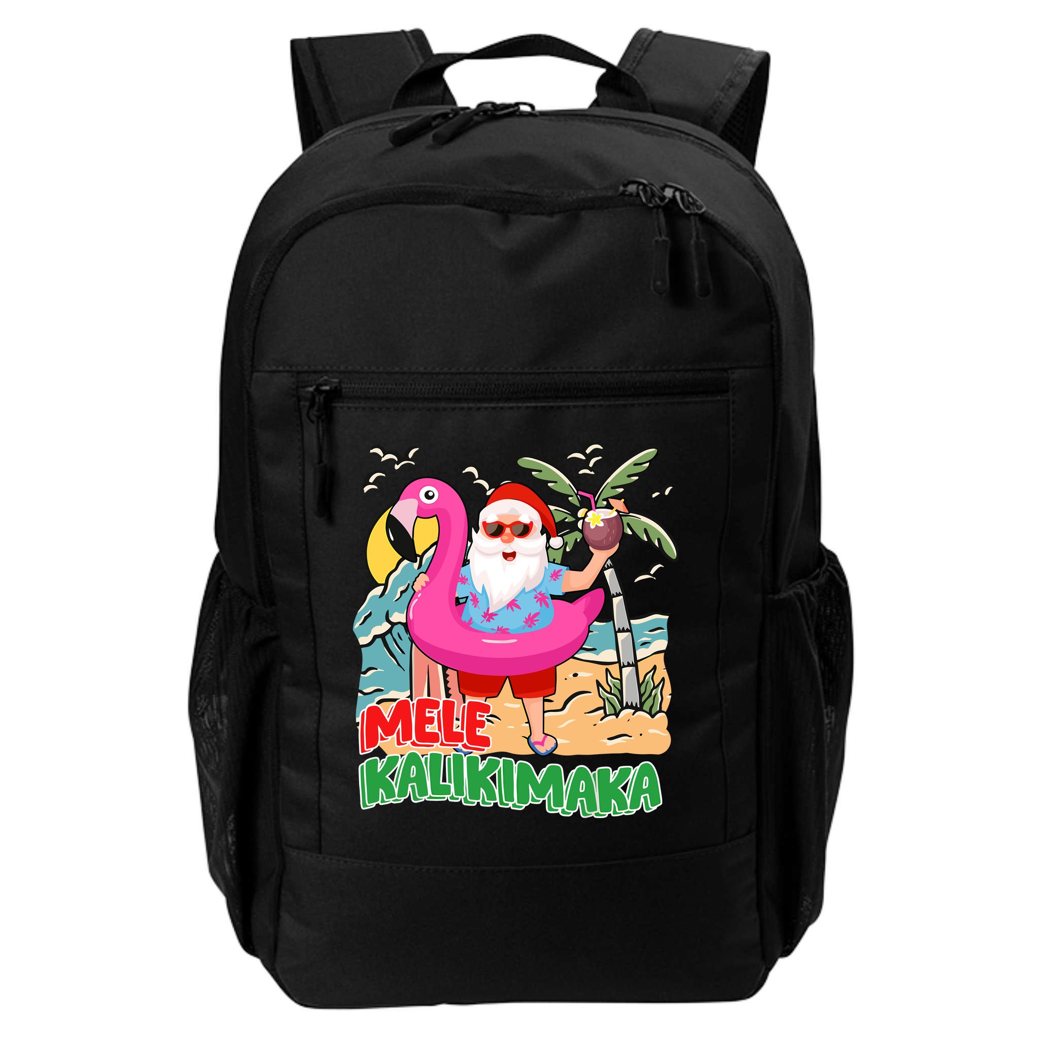 Mele Kalikimaka Hawaiian Christmas In Hawaii Beach Santa Backpack
