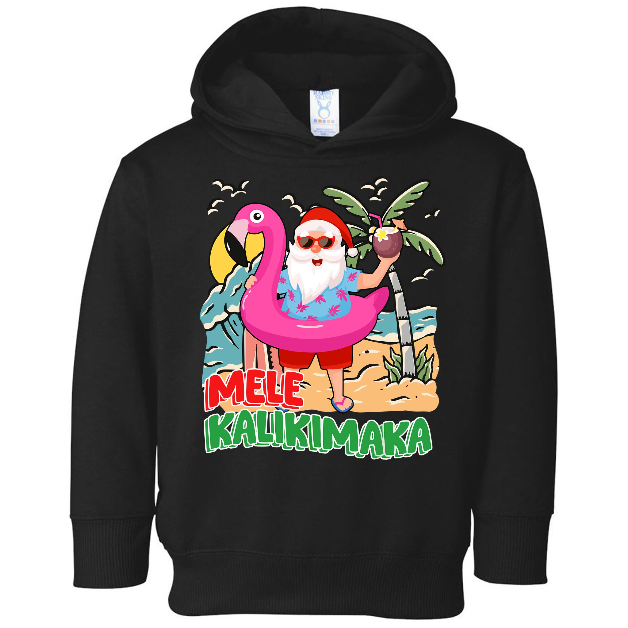 Mele Kalikimaka Hawaiian Christmas In Hawaii Beach Santa Toddler Hoodie